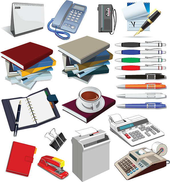 精美辦公用品系列素材 提升設計品質的EPS格式資源